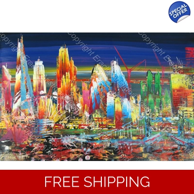 Colourful abstract London skyline 820